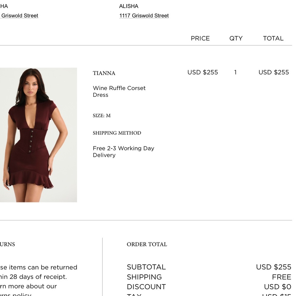 House of CB Mini Dress worn once. Size Medium